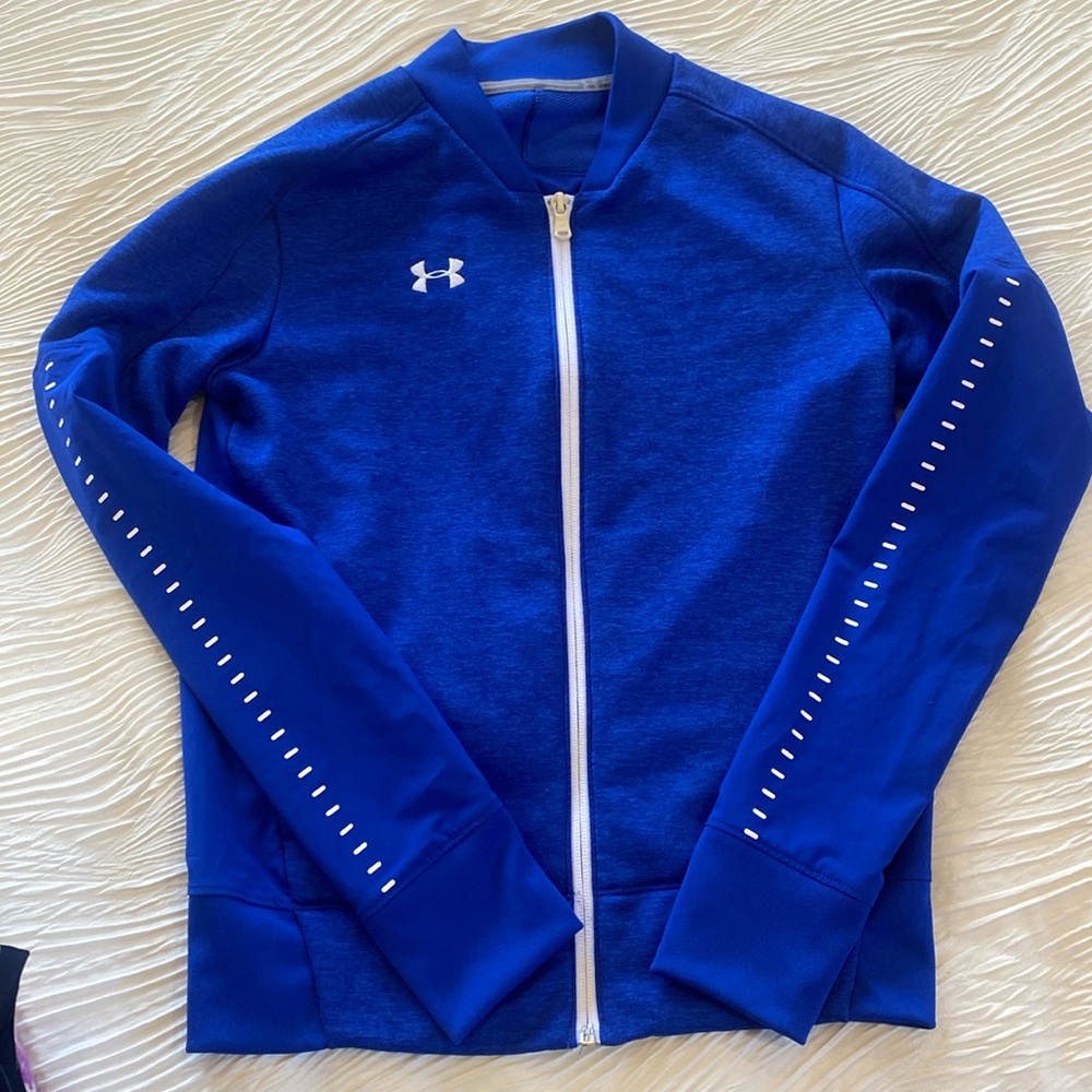 Under Armor cold gear, loose fit track jacket